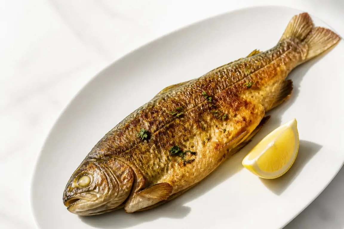 Temps de cuisson truite à la poêle : truite meunière dorée et servie avec citron