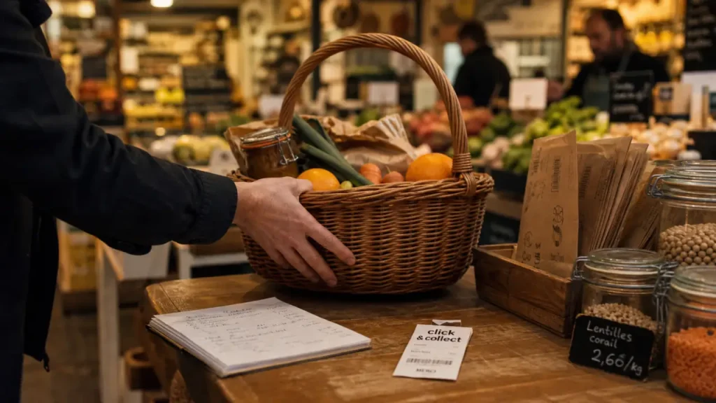 Magasiner local via click & collect en épicerie de quartier