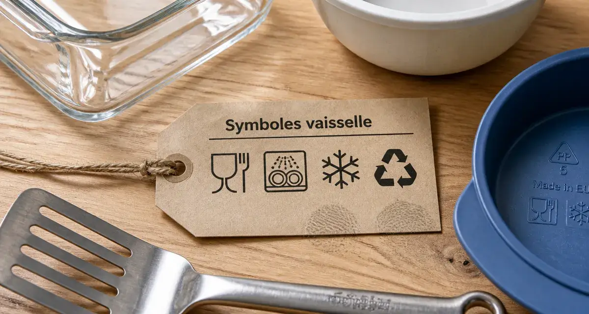 Pictogrammes symbole vaisselle signification : verre, lave-vaisselle, recyclage