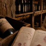 Vin de garde en cave : bouteille sombre, tanins et acidité