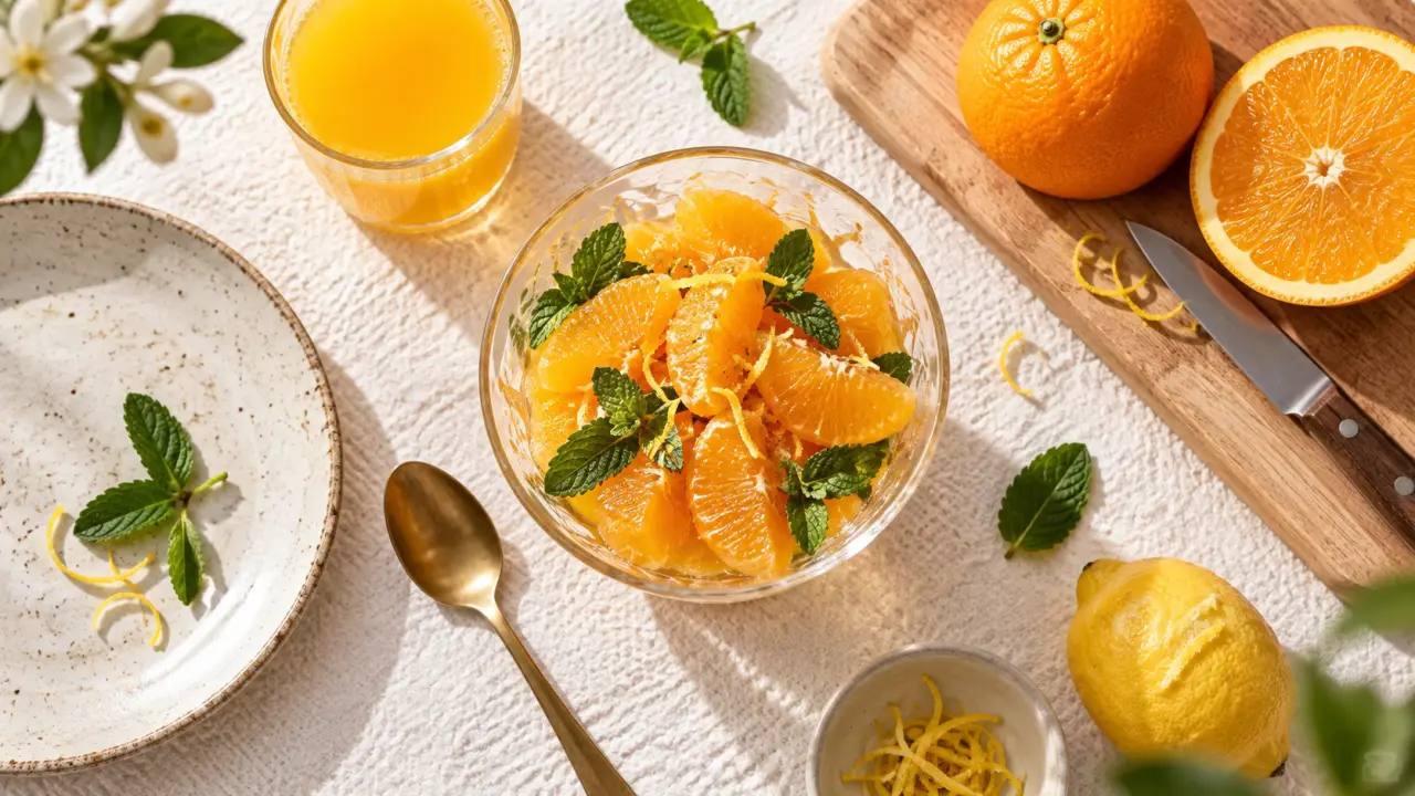 Dessert leger apres choucroute : salade d’oranges fraîche