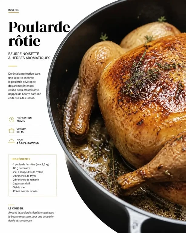 Cuisson de la poularde en cocotte façon grand-mère
