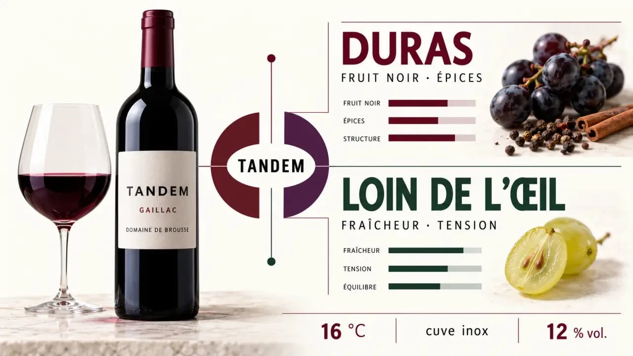 Tandem vin Gaillac : cépages Duras et Loin de l’œil, profil aromatique et température de service