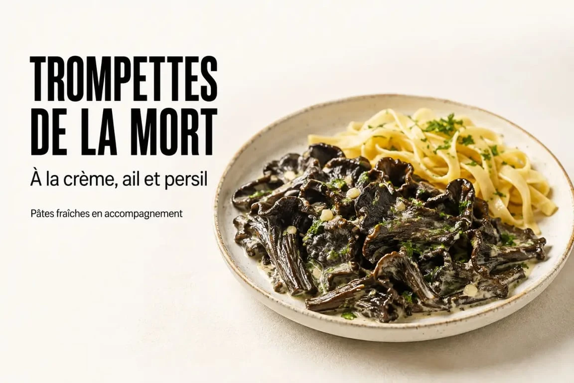 Trompettes de la mort recette facile à la crème et au persil