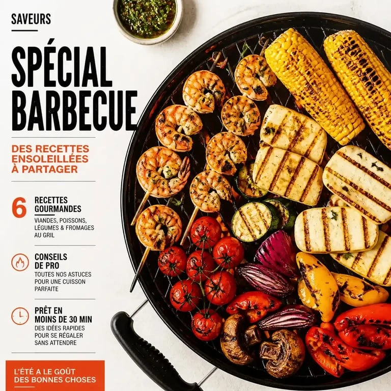 Idées de barbecue original avec brochettes de crevettes et légumes grillés pour changer des classiques