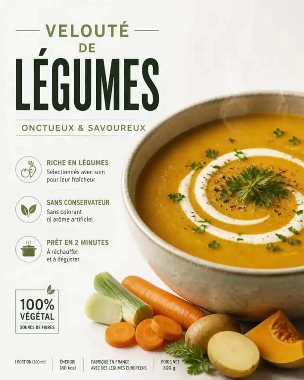 Velouté de légumes réalisé avec des restes de pot au feu