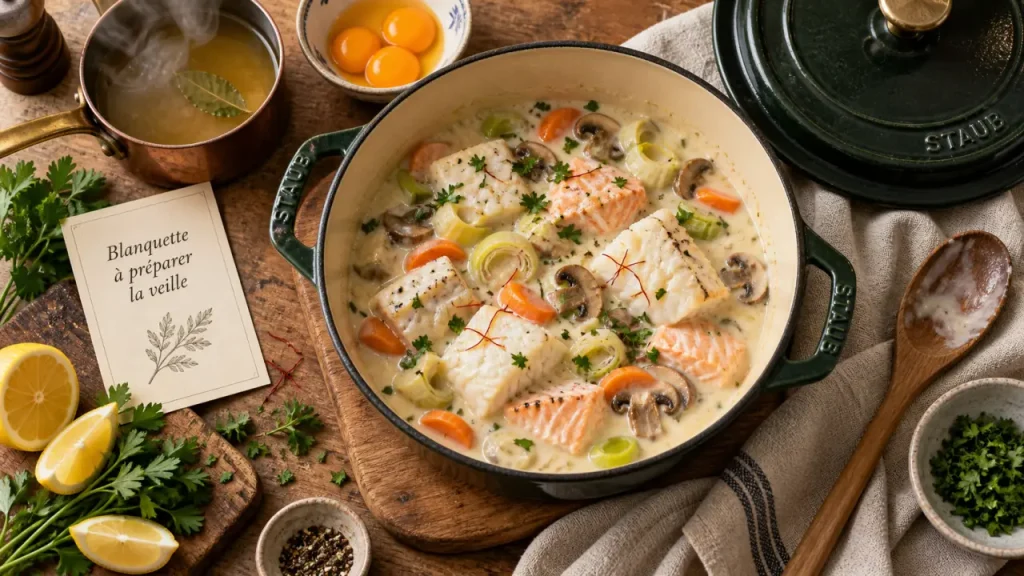 Plat de poisson à préparer à l'avance : blanquette de poisson