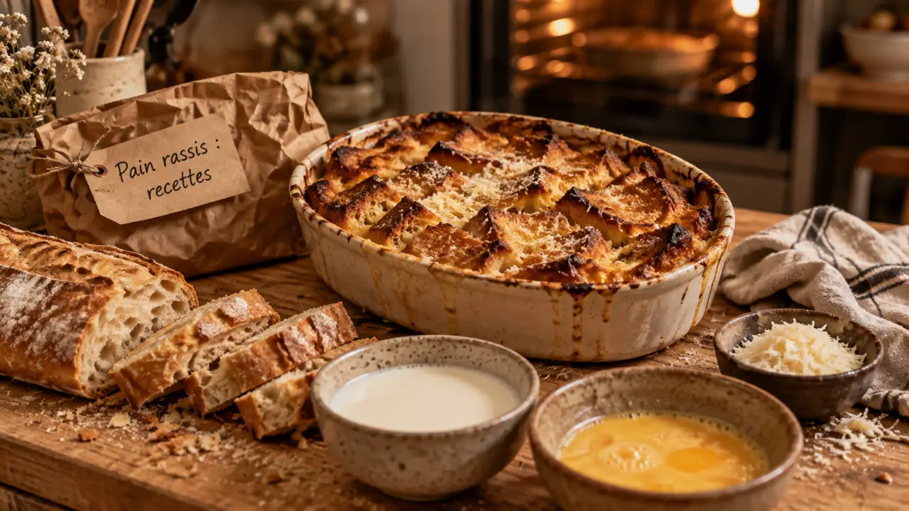 Recettes avec pain rassis : pudding bread and butter au four