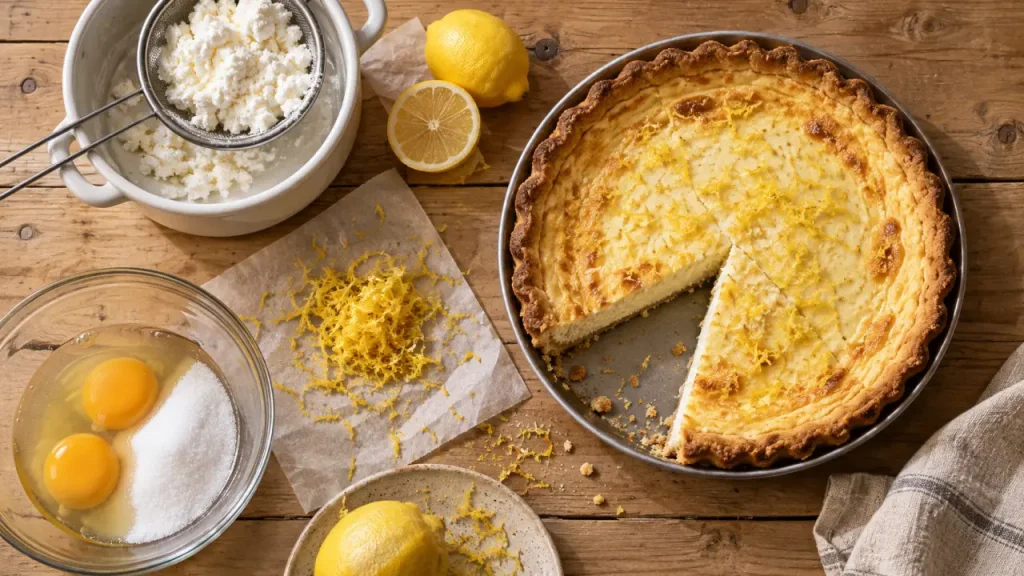 Recette dessert à la ricotta : ricotta crue ou cuite, tarte au citron refroidie