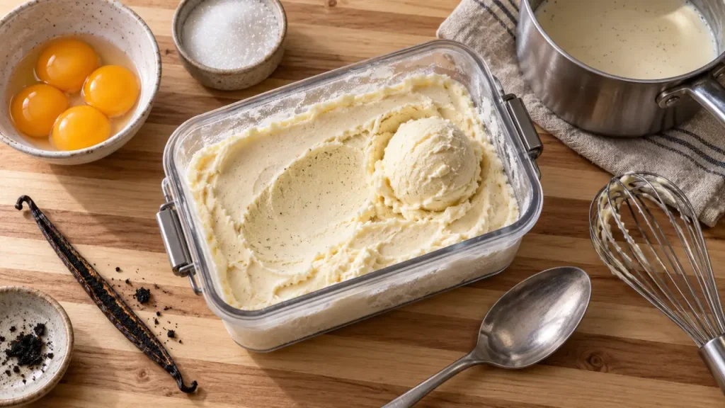 Recette pour glace maison sans sorbetière : glace vanille crémeuse sans cristaux